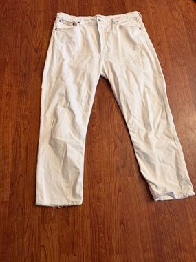 Agolde White Denim Jeans with Branded Waist Label